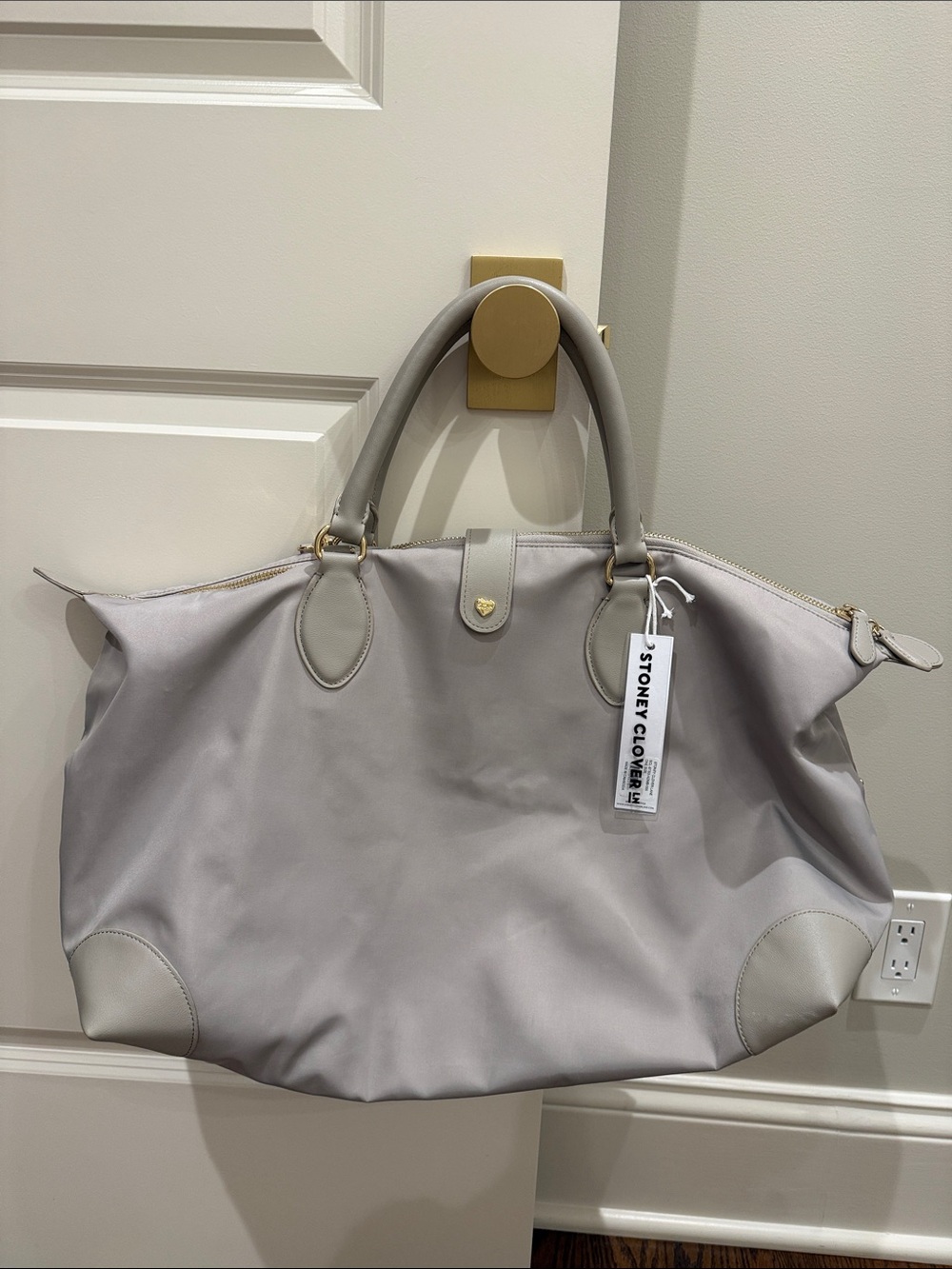 Stoney Clover Lane Light Gray Travel Tote